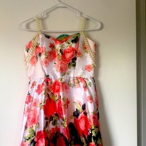 Crystal Doll Dresses | floral gown | Pearl hanging